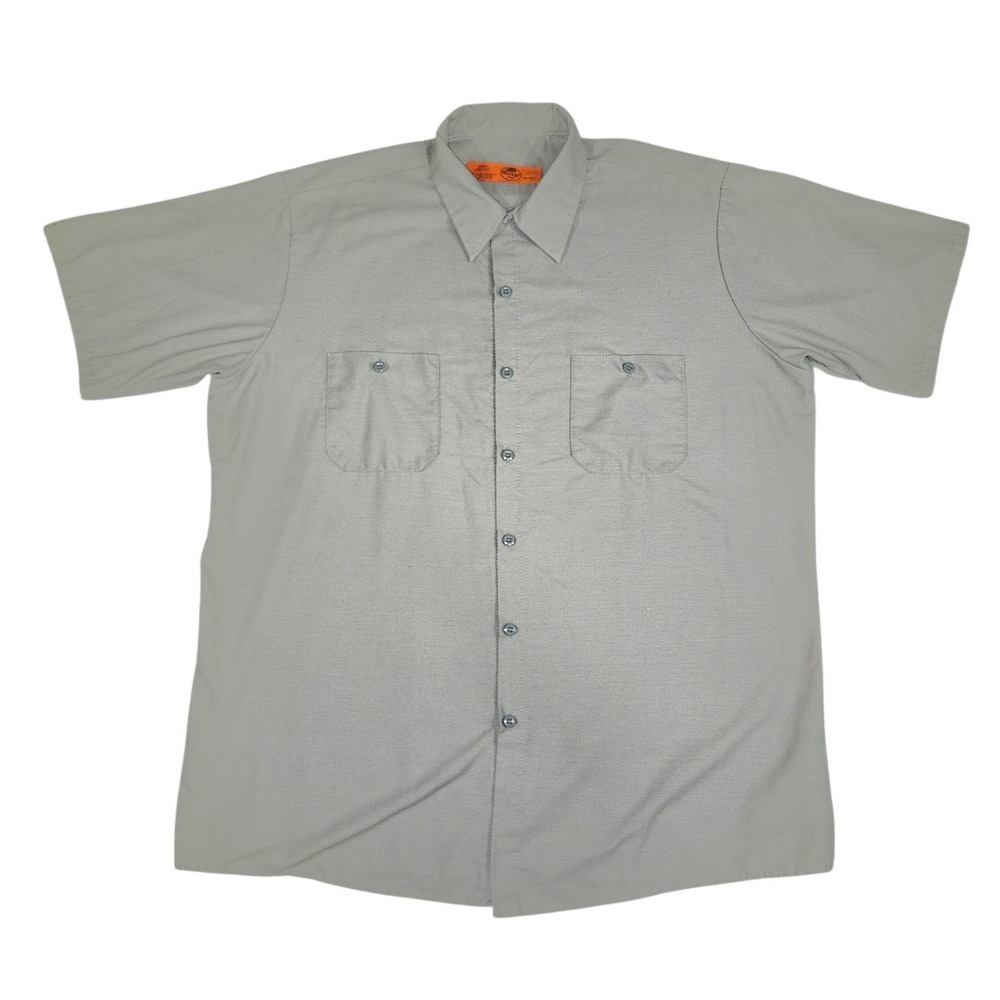 Red Kap SP24 LA Men's Button-Up XL Gray Button Down Front Work Shirts Sleeve